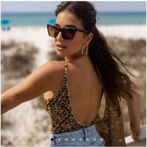 DIFF Jesse James Decker Vivi Espresso Tortoise Brown Sunglasses